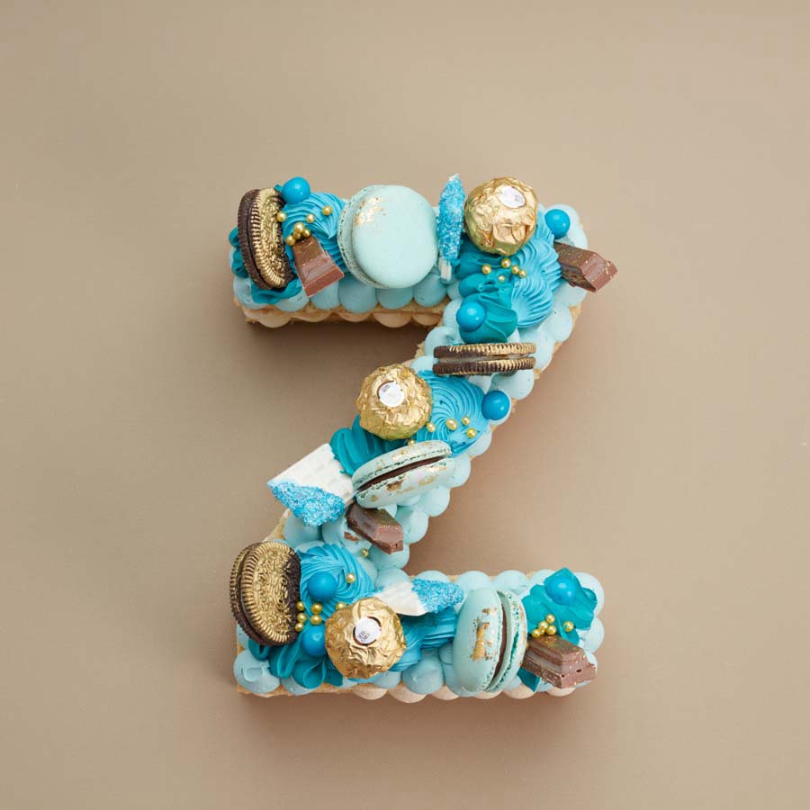 Customizable Letter Birthday Cake Blue Dulcet Cakes Sweets